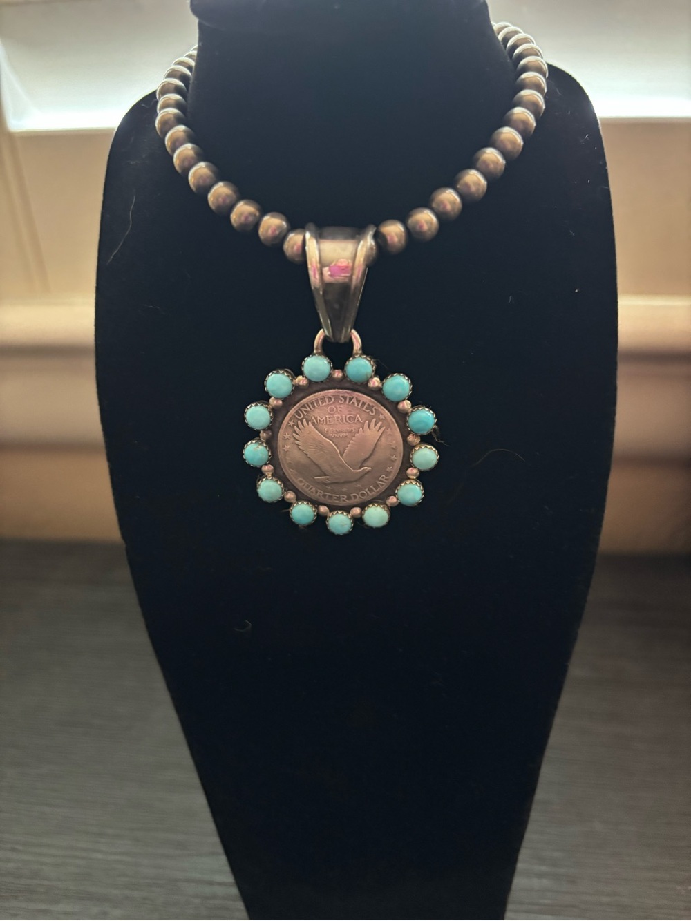 Lawerence Archuleta Taos Pueblo Artisan Coin Pendant